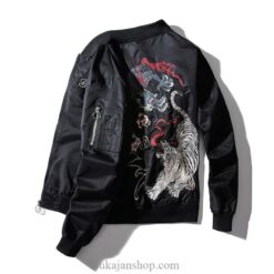 White Tiger Fighting Blue Dragon Sukajan Souvenir Jacket 4