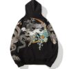 Floral Rising Dragon and Cloud Embroidered Sukajan Hoodie 3