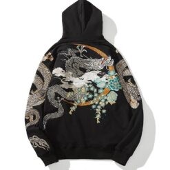 Floral Rising Dragon and Cloud Embroidered Sukajan Hoodie 3 Floral Rising Dragon and Cloud Embroidered Sukajan Hoodie 3