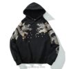 Floral Rising Phoenix and Dragon Embroidered Sukajan Hoodie 2