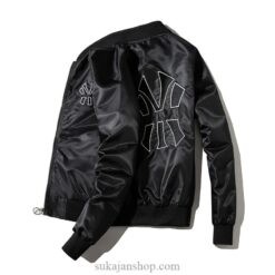 Black Jet Abstract Symbol Embroidered Souvenir Pilot Jacket 1