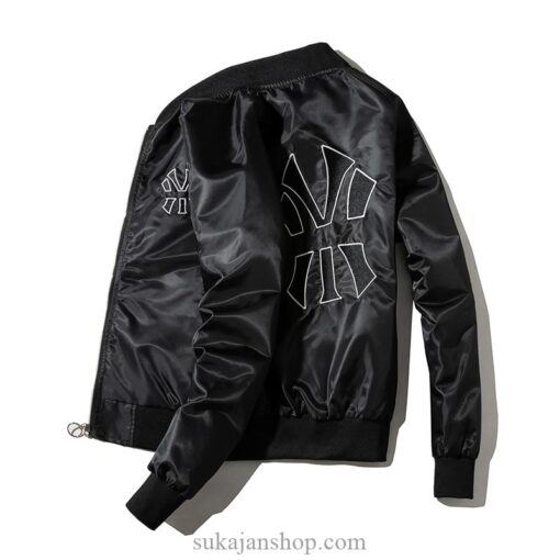 Black Jet Abstract Symbol Embroidered Souvenir Pilot Jacket 1 Black Jet Abstract Symbol Embroidered Souvenir Pilot Jacket 1