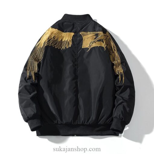 Angel and Demon Golden Wing Embroidered Sukajan Souvenir Jacket (Many Colors) 1 Angel and Demon Golden Wing Embroidered Sukajan Souvenir Jacket (Many Colors) 1
