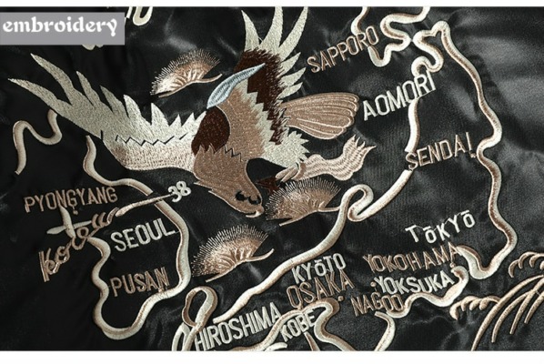 Flying Eagle And Snake Japanese Embroidered Sukajan Souvenir Jacket ...