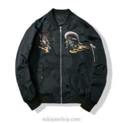 Two Japanese Demons Embroidered Sukajan Souvenir Jacket  3