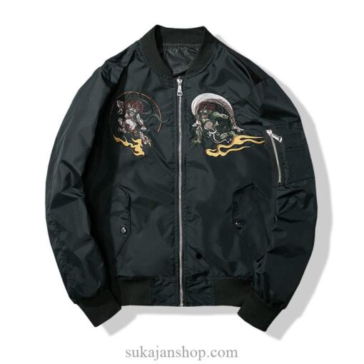 Two Japanese Demons Embroidered Sukajan Souvenir Jacket 3 Two Japanese Demons Embroidered Sukajan Souvenir Jacket 3
