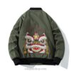 Chinese Roaring Qilin Embroidered Sukajan Souvenir Jacket (Black, Green) 6
