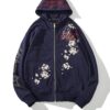 Floral Geisha Sword Girls Embroidered Sukajan Hoodie (Many Colors) 7