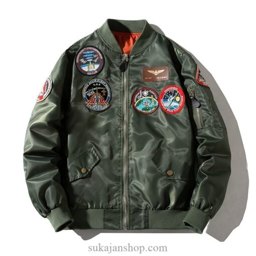 Space Rocket Fighter Military Embroidered Souvenir Pilot Jacket (Many Colors) 2