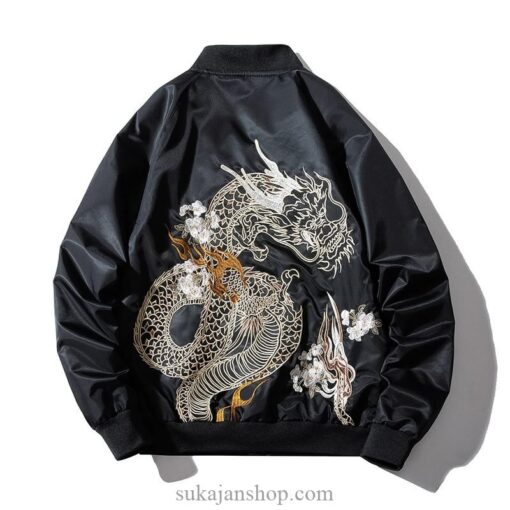 Fearless Fiery Dragon Embroidered Sukajan Souvenir Jacket 1 Fearless Fiery Dragon Embroidered Sukajan Souvenir Jacket 1