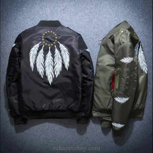Spring Feather Embroidered Sukajan Souvenir Jacket (Many Colors) 5