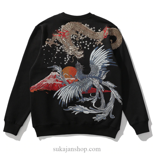 Dragon & Phoenix Art Embroidered Sukajan Sweatshirt Dragon & Phoenix Art Embroidered Sukajan Sweatshirt