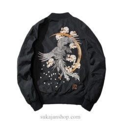 Floral Rising Phoenix Embroidered Sukajan Souvenir Jacket 2