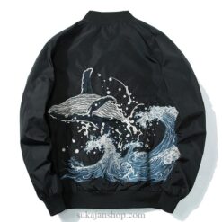 Whale Riding The Great Wave Japanese Embroidered Sukajan Souvenir Jacket (Black, Green, Red) 1 Whale Riding The Great Wave Japanese Embroidered Sukajan Souvenir Jacket (Black, Green, Red) 1