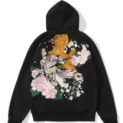 Floral Geisha and Phoenix Embroidered Sukajan Hoodie 3