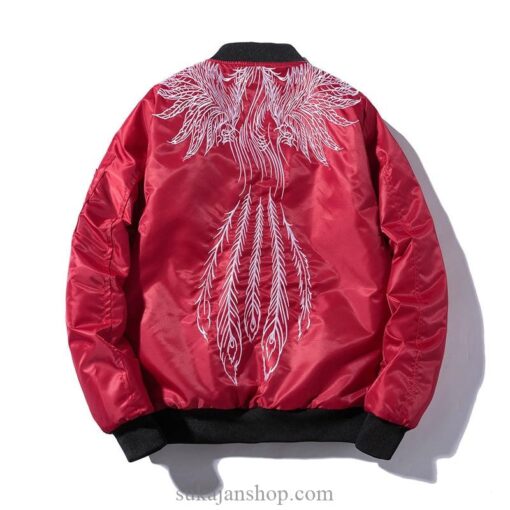 Rising Phoenix Wing and Feather Embroidered Sukajan Souvenir Jacket (Many Colors) 3