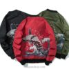 Whale Riding The Great Wave Japanese Embroidered Sukajan Souvenir Jacket (Black, Green, Red) 2