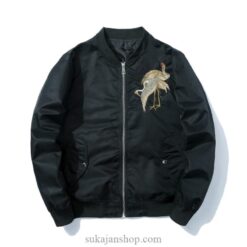 Double Cranes with Flowers Embroidered Sukajan Souvenir Jacket 2