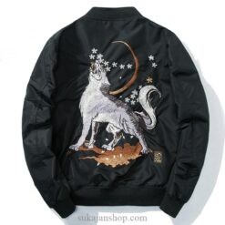 Floral Full Moon White Wolf Embroidered Sukajan Souvenir Jacket 1 Floral Full Moon White Wolf Embroidered Sukajan Souvenir Jacket 1
