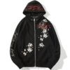 Floral Geisha Sword Girls Embroidered Sukajan Hoodie (Many Colors) 2 Floral Geisha Sword Girls Embroidered Sukajan Hoodie (Many Colors) 2
