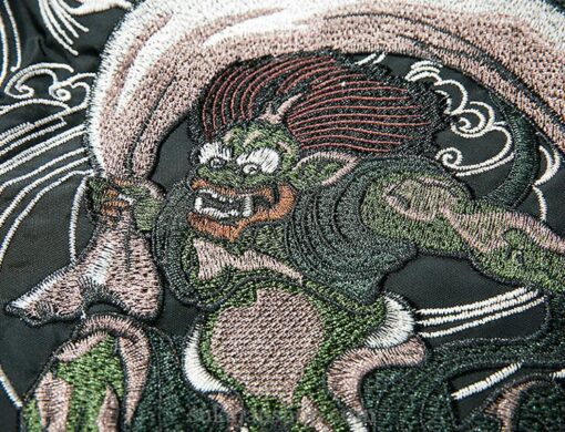 Two Japanese Demons Embroidered Sukajan Souvenir Jacket 1