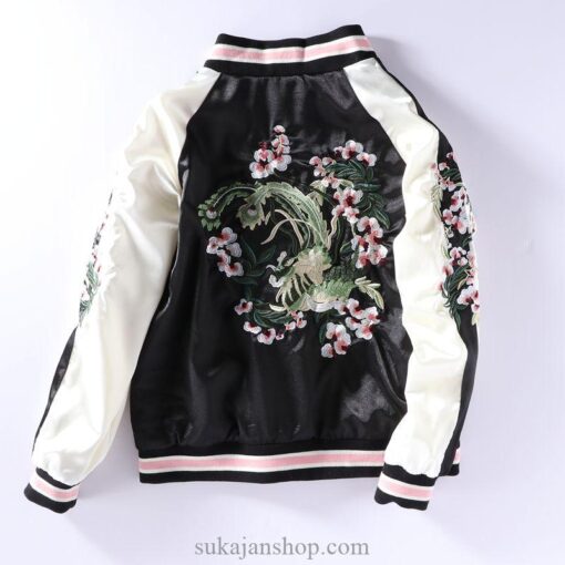 Cherry Blossom Embroidered Sukajan Souvenir Jacket [Reversible] 1