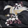 Floral Rising Cranes Embroidered Sukajan Souvenir Jacket (Green, Black) 3