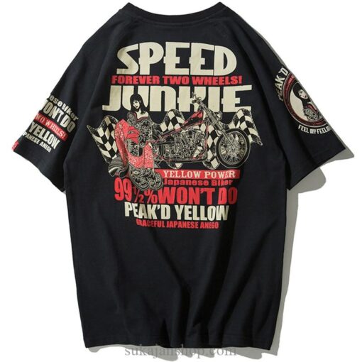 Speed Junkie Japanese Geisha Sukajan T-shirt 4