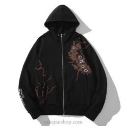 Cherry Flowers Samurai Pullover Embroidered Sukajan Hoodie 2