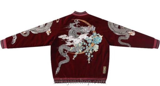 Half Moon Legendary Dragon Embroidered Sukajan Souvenir Jacket 11