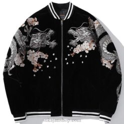 Phoenix Half Moon Dual Dragon Embroidered Sukajan Souvenir Jacket 2