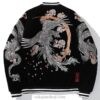 Phoenix Half Moon Dual Dragon Embroidered Sukajan Souvenir Jacket Phoenix Half Moon Dual Dragon Embroidered Sukajan Souvenir Jacket