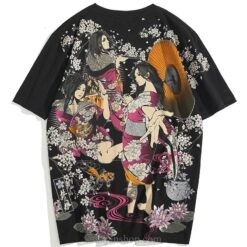 Three Geisha Cherry Blossoms Sukajan T-shirt Three Geisha Cherry Blossoms Sukajan T-shirt