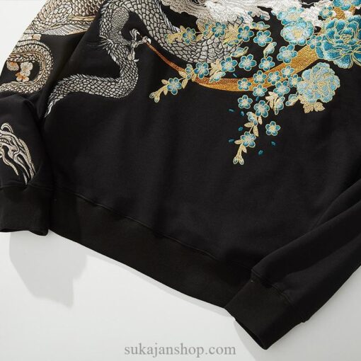 Legendary Dragon Floral Embroidered Sukajan Hoodie 4