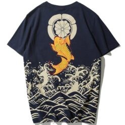 Jumping Koi Carp Wave Sukajan T-shirt Jumping Koi Carp Wave Sukajan T-shirt