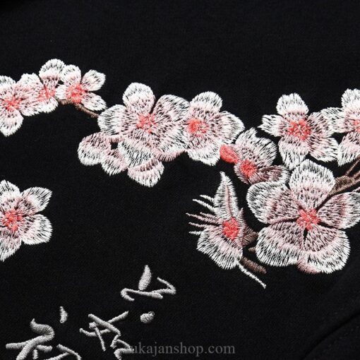 Flying Crane and Flower Chilling Embroidered Sukajan Hoodie 6