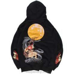 Home 5 Full Moon Bunny Embroidered Sukajan Hoodie