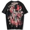 Music Japanese Geisha Cherry Blossoms Sukajan T-shirt Music Japanese Geisha Cherry Blossoms Sukajan T-shirt
