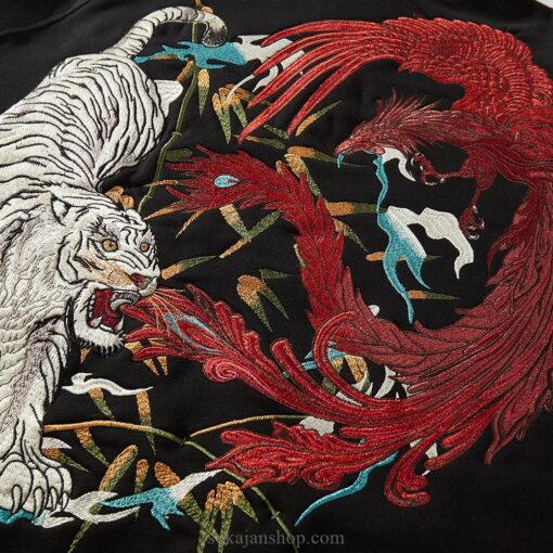 Fearless Tiger Dragon Phoenix Embroidered Sukajan Hoodie 5