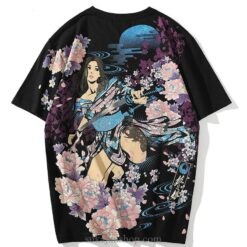 Cherry Blossoms Japanese Sexy Geisha Sukajan T-shirt Cherry Blossoms Japanese Sexy Geisha Sukajan T-shirt