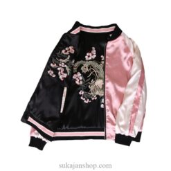 Woman Floral Embroidered Sukajan Souvenir Jacket [Reversible]