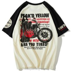 Hardcore Biker Japanese Geisha Sukajan T-shirt
