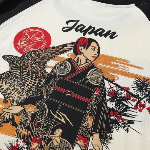 Peak Yellow Japanese Geisha Eagle Sukajan T-shirt 5
