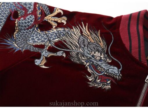 Legendary Creatures Tiger Turtle Dragon Phoenix Embroidered Sukajan Souvenir Jacket 13