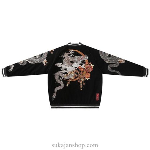 Half Moon Legendary Dragon Embroidered Sukajan Souvenir Jacket 1