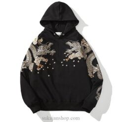 Legendary Dragon Floral Embroidered Sukajan Hoodie 1