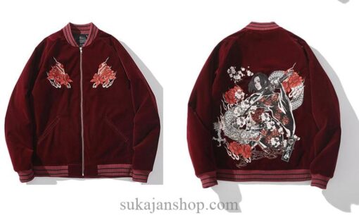 Fearless Geisha Embroidered Sukajan Souvenir Jacket 11