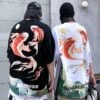 Wave Koi Fish Print Harajuku Sukajan T-shirt 5 Wave Koi Fish Print Harajuku Sukajan T-shirt 5