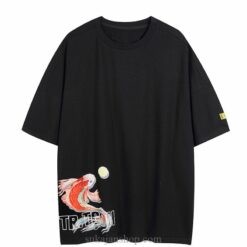 Wave Koi Fish Print Harajuku Sukajan T-shirt 2