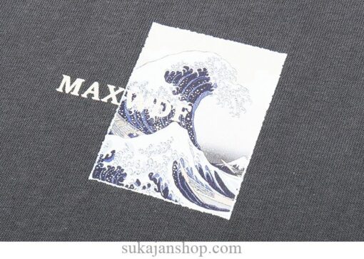The Great Wave Oversized Harajuku Ukiyoe Letter Print Sukajan T-shirt 13